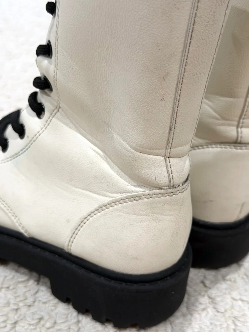 Kids Art Class White Combat Boots Size 13